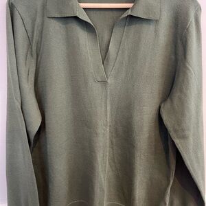 J. Crew Factory Olive V-Neck Sweater